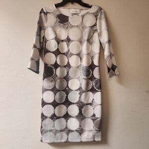 Le Galeriste Black White Dress Size S‎ Circles Dots Artwear Artist Kevin Bonnici